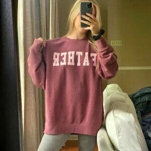 Call Her Daddy “Father” Crewneck Pullover Sweatshirt Vintage Wash Mauve Small